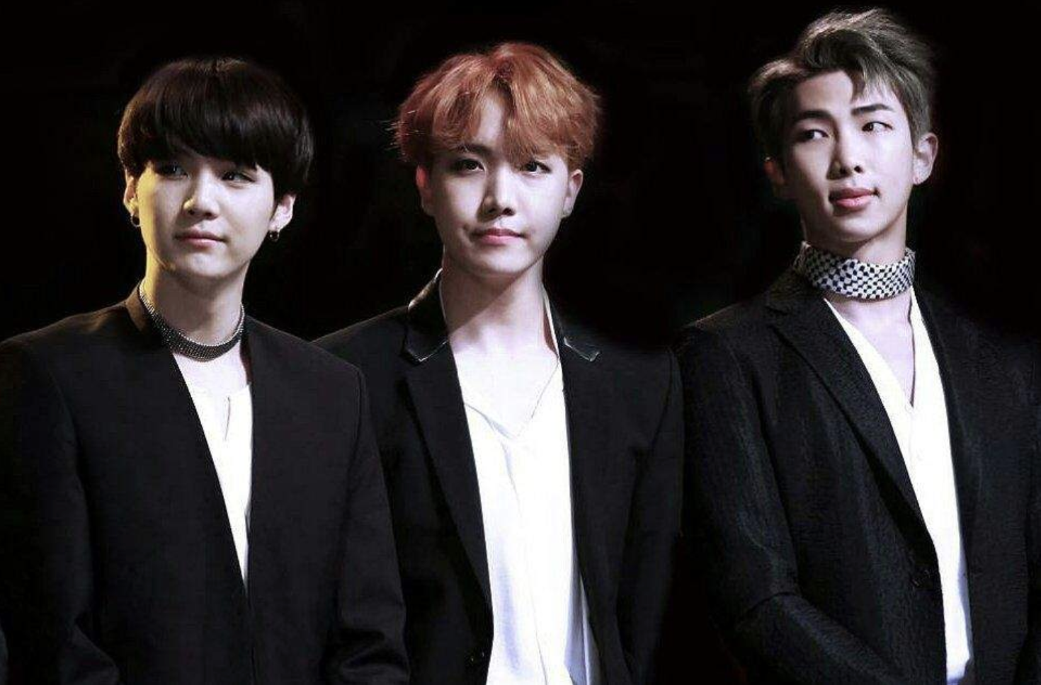 RM, Suga, J-Hope group photo