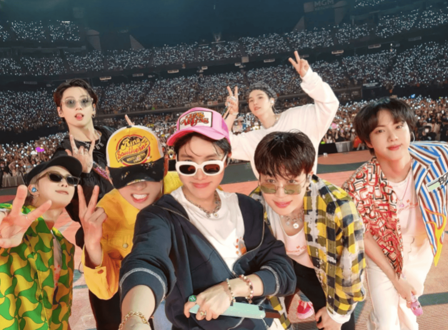 BTS Allegiant Stadium group photo