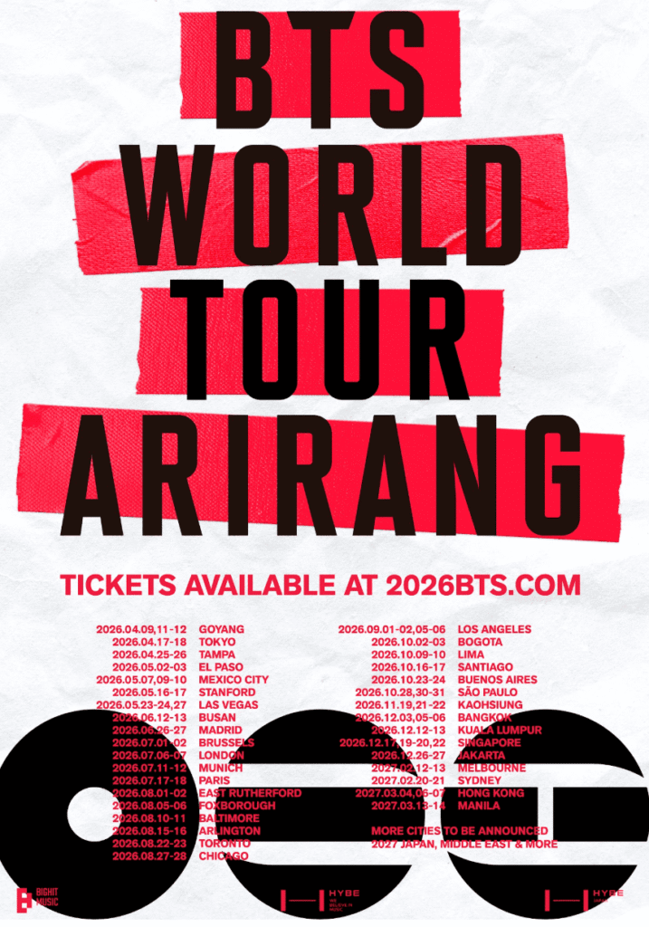 BTS WORLD TOUR ARIRANG tickets